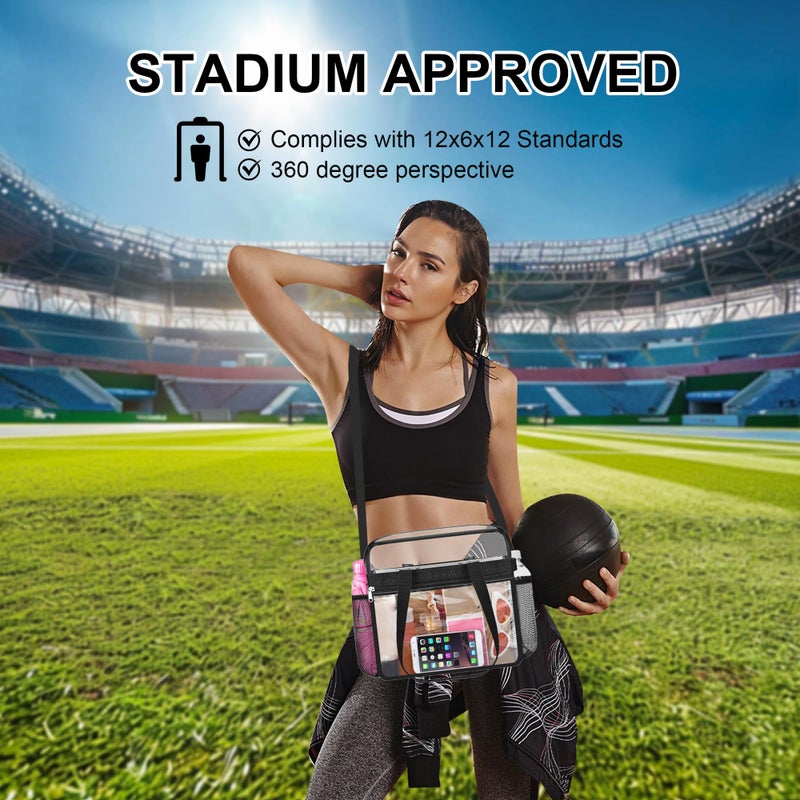 Oraben Clear Bag for Stadium Events 12x6x12 Clear Tote Bag for Women Sports Fan Tote Transparent Lunch Bag for Work Concert - Image 2